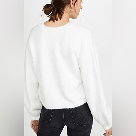 Cupcakes and Cashmere Ivory Mika Fuzzy Sweater with Pear Buttons - Picture 4 of 16